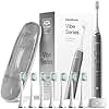 Aquasonic Vibe Series Ultra-Whitening Toothbrush – ADA Accepted Electric Toothbrush - 8 Brush Heads & Travel Case – 40,000 VPM Motor & Wireless Charging - 4 Modes w Smart Timer – Charcoal Metallic